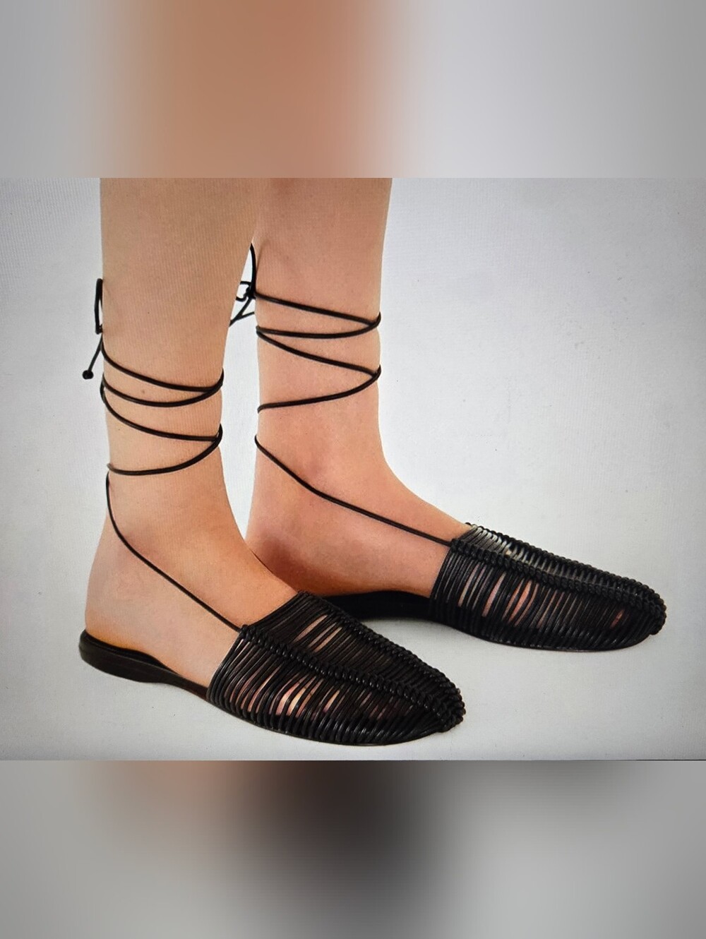 Farm Rio Black Macrame Mule